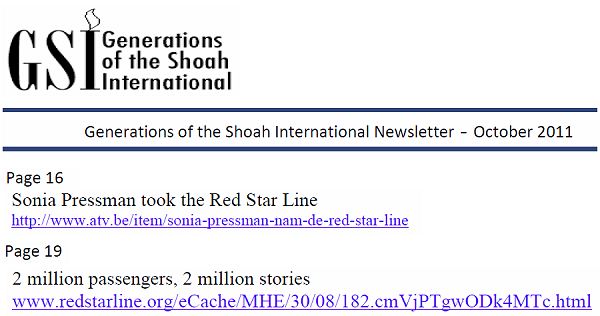 October 2011 issue of the Generations of the Shoah International Newsletter